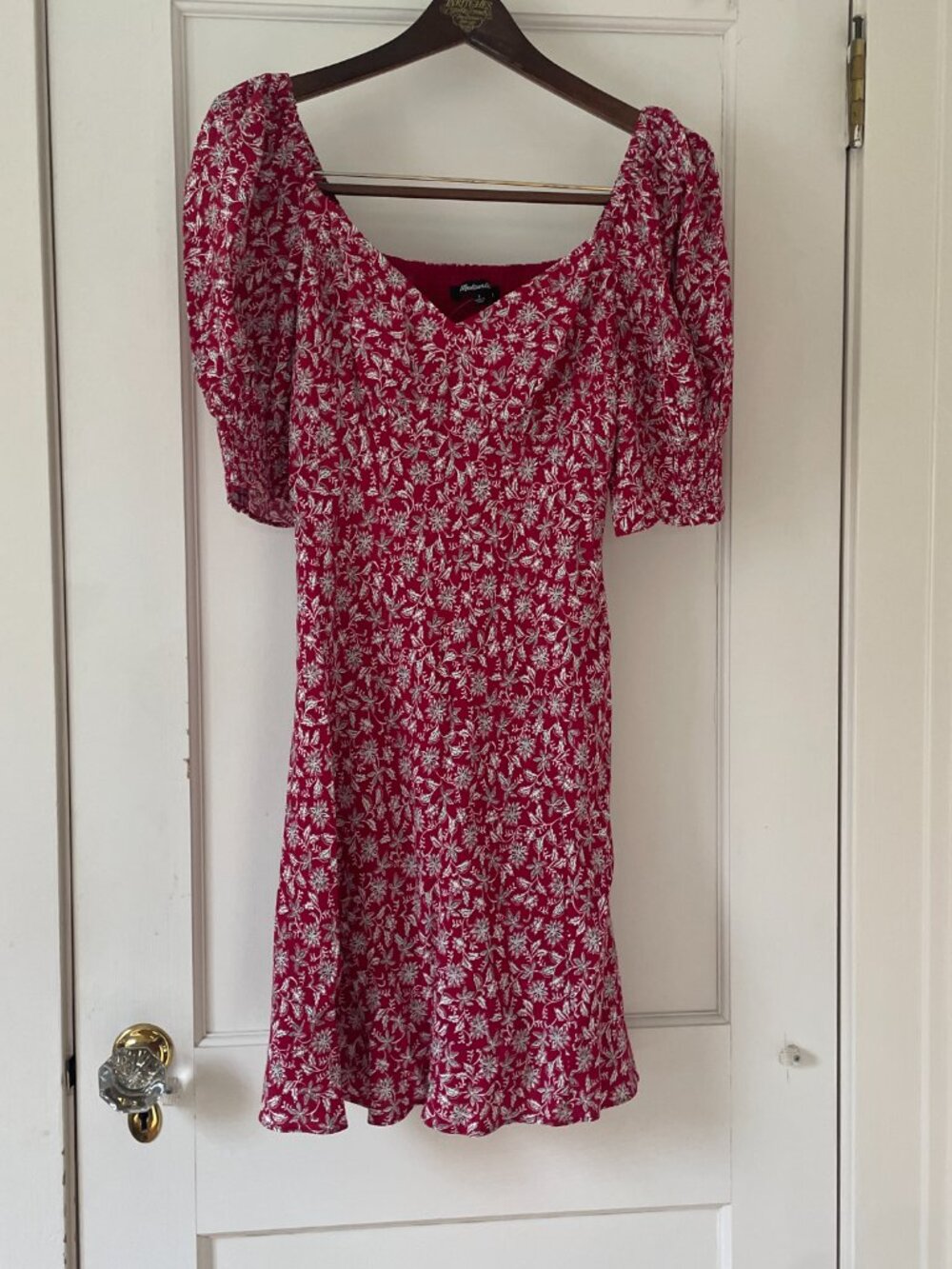 Madewell Floral Puff Sleeve Mini Dress Size 2, NWT - Picture 4 of 9